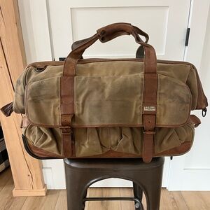 L.L. Bean Vintage Brown Canvas and Leather Men's Carry-on Roller Bag